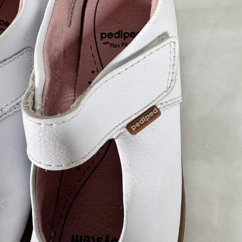 Pediped‎ White Leather Mary Jane Shoes Flex Fit Girl's EU 31 US 13-13.5